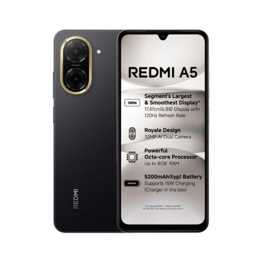 XIAOMI REDMI A5 – Android smartphone: RAM: 4GB + 4GB, ROM: 128GB, 5200mAh Battery, 34MP Camera