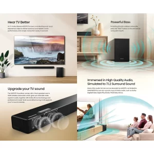 Hisense 160W 2.1CH Bluetooth Soundbar with Wireless Subwoofer – AX2107G - Image 5