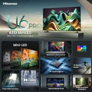 Hisense 75 Inch 4K ULED Smart TV – U6N - Quantum Dot QLED - Image 2