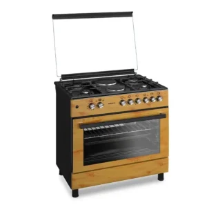 Maxi Gas Cooker 60x90CM | 4 Gas + 2 Electric Burners | - TR Wood Finish - Image 2