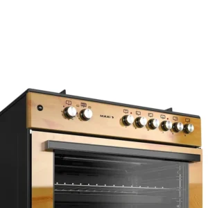 Maxi Gas Cooker 60x90CM | 4 Gas + 2 Electric Burners | - TR Wood Finish - Image 3