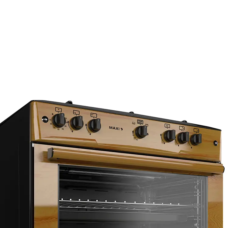 Maxi 60x90 Gas Cooker | 5 Burners - Wood - Image 2
