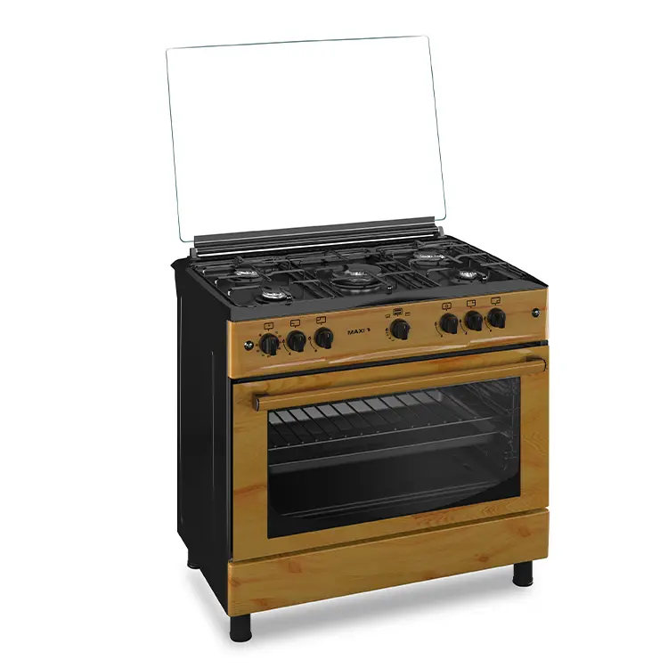 Maxi 60x90 Gas Cooker | 5 Burners - Wood - Image 5